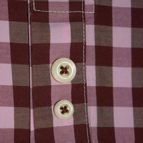 PETER MILLAR Pink Check Long Sleeve Button Down Cotton Shirt Size L - Picture 8 of 8